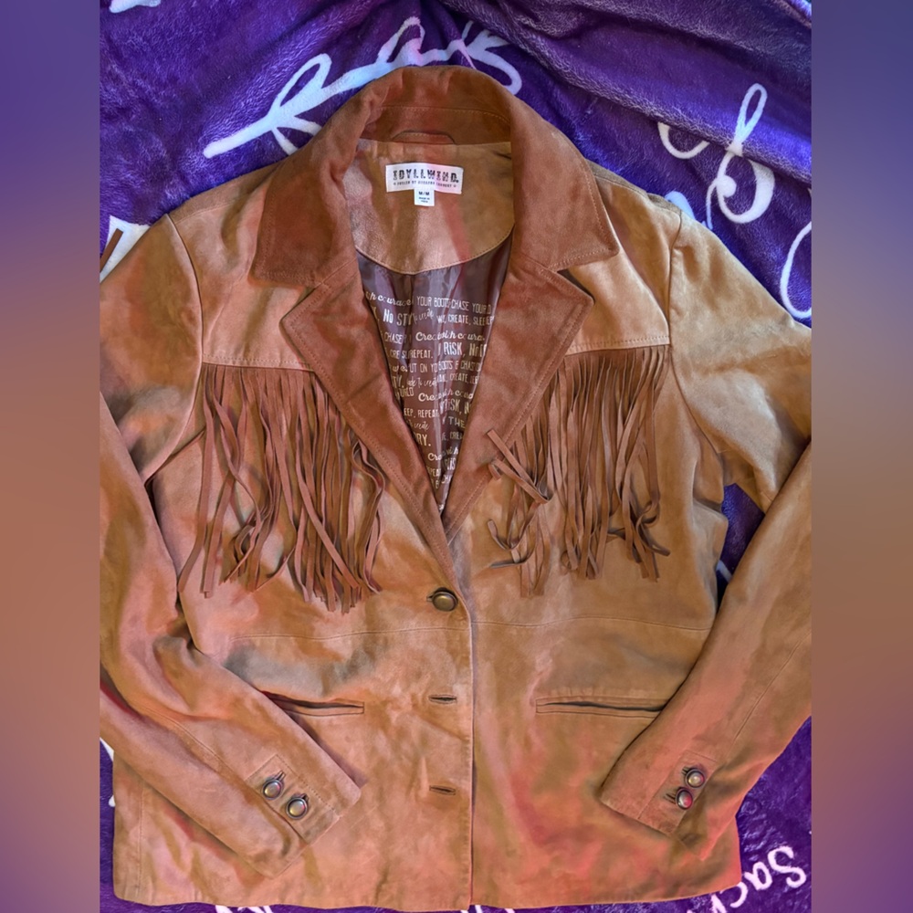Idyllwind Brown Suede Fringe Blazer